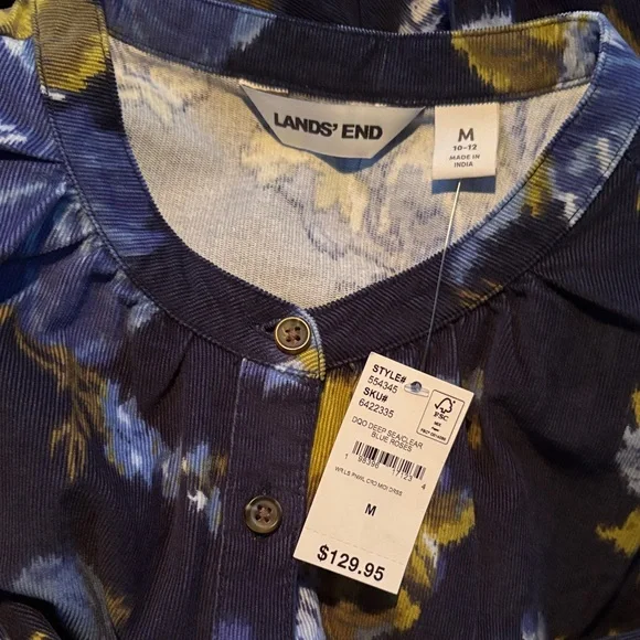 Lands' End Blue and Yellow Floral Dress - Picture 3 of 3